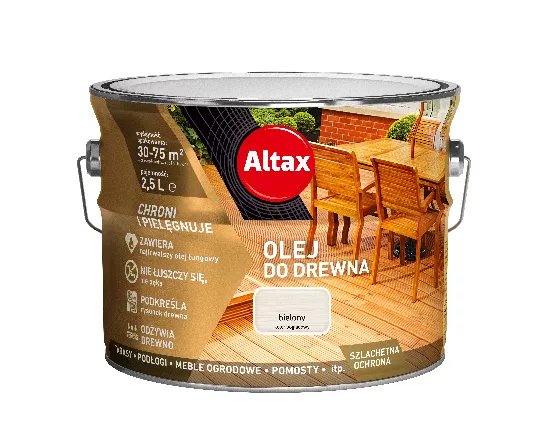 Olej do drewna 2,5l bielony Altax