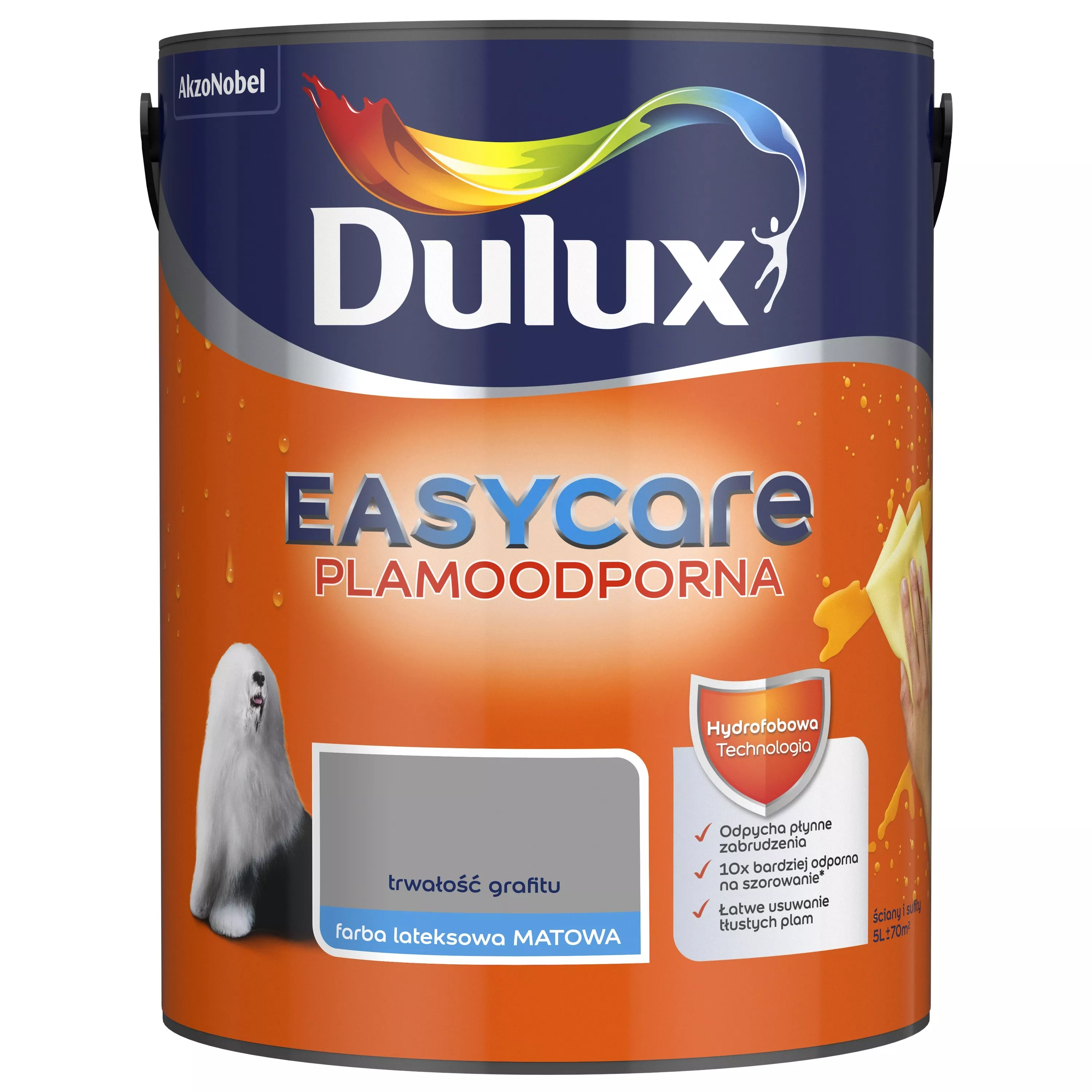 Dulux EasyCare Plamoodporna 5 l trwałość grafitu