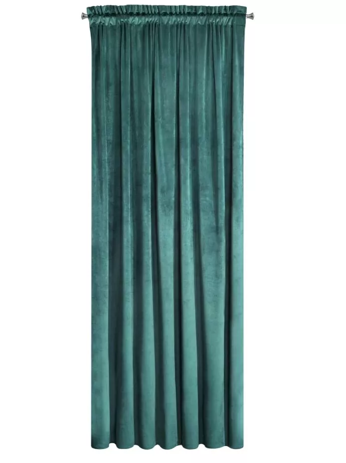 Zasłona Melanie na taśmie 140x270 cm ciemny turkus Eurofirany