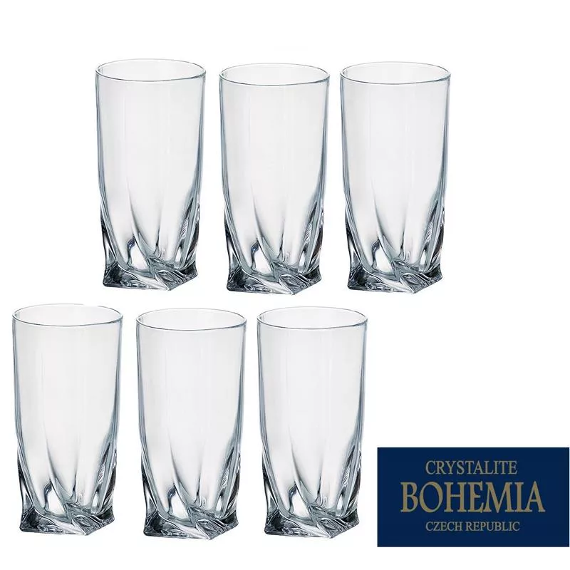Szklanki Long Bohemia Quadro 350 ml 